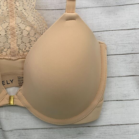 Lively Size 32D The Front Close T Shirt Bra Racerback Lightly Lined Underwire - Picture 3 of 6